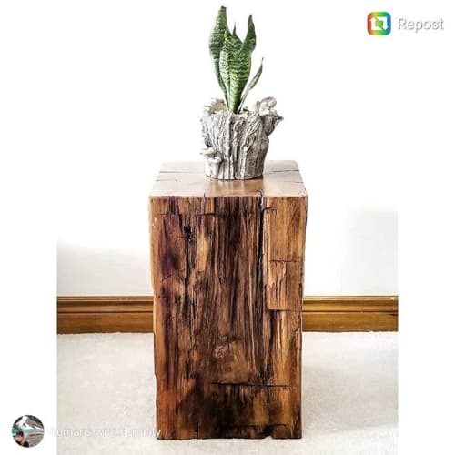 Reclaimed Barn Beam Cube | Benches & Ottomans by Barnboardstore