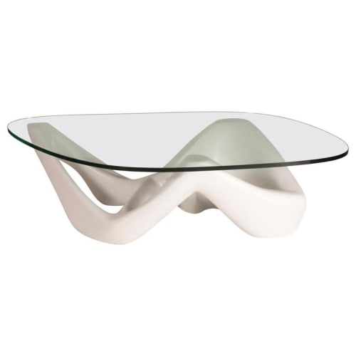 Amorph Net Coffee Table, White Lacquered with Organic Shaped | Tables by Amorph