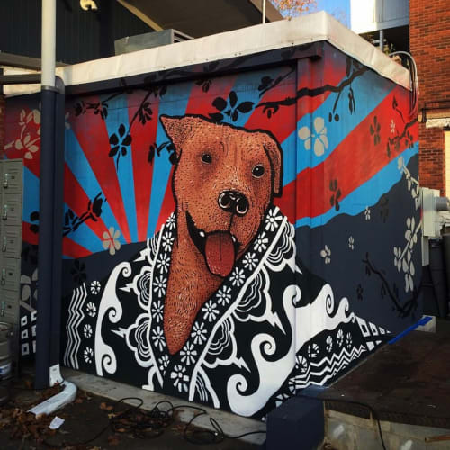 Dog Mural | Murals by Andy Herod | Gan Shan West in Asheville