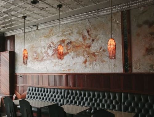 The Detroit Phoenix. Custom mural with stone and metal minerals | Murals by Paul Seftel