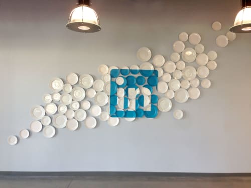 Linkedin Cafe art wall | Wall Hangings by ANTLRE - Hannah Sitzer | LinkedIn Sunnyvale in Sunnyvale
