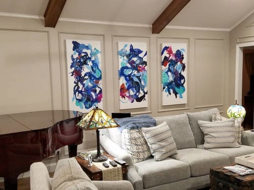 Jardine Azul | Paintings by Tigerbee Arts | Dallas, Texas Office in Dallas