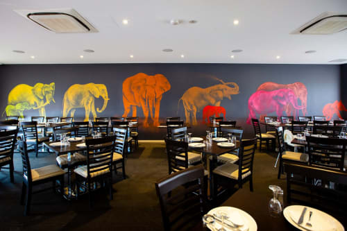 Elephants | Murals by Susan Respinger | Chilli Farms Indian Restaurant in Woodvale