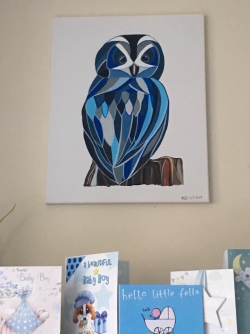 Commission - Sheffield Wednesday Owl | Paintings by Geo-Wild Designs (Mahayla Clayton)