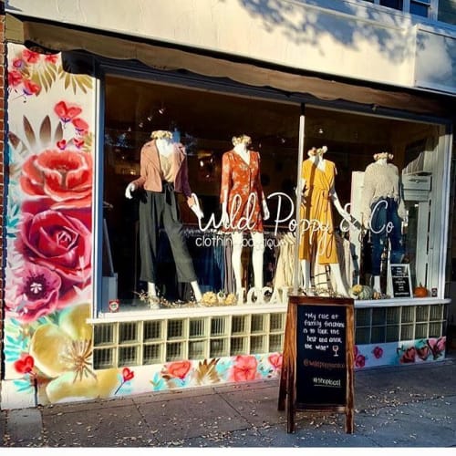 Storefront Mural | Murals by Love Ponci | Wild Poppy & Co Boutique in Sacramento