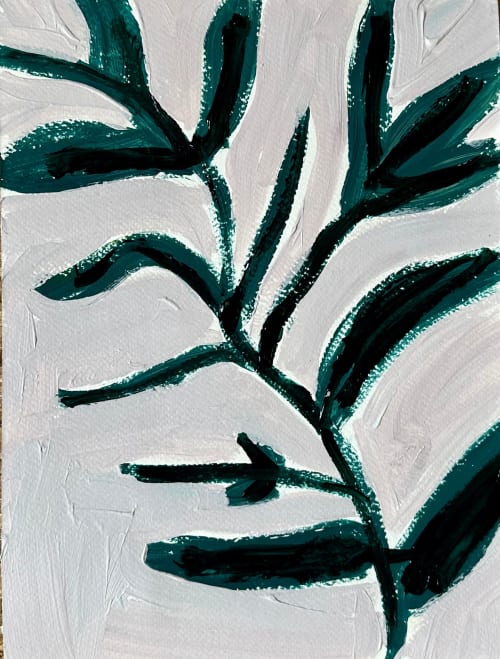 Mauve and Green Fern I | Paintings by Erin Donahue Tice Fine Art