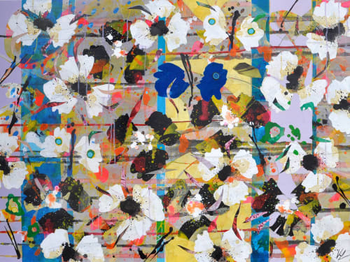 Pink (48x36") | Oil And Acrylic Painting in Paintings by Valerie Capewell