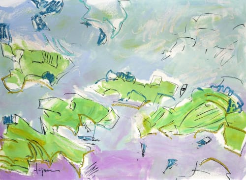Islands I, Oil on Paper 22" x 30" | Oil And Acrylic Painting in Paintings by Dorothy Fagan Fine Art: Joy's Garden
