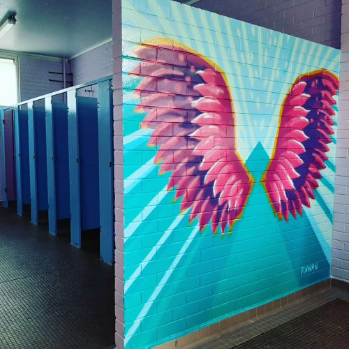 Wing Mural | Murals by Sarah Rowan | South Sydney High School in Maroubra