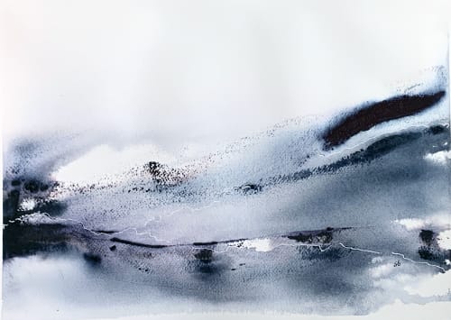 Sound of Silence Abstract Watercolor Framed Original Ar | Watercolor Painting in Paintings by Susi Schuele Art