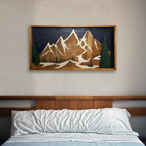 Wooden Mountain Wall Art - ''Spilos'' | Wall Hangings by Skal Collective