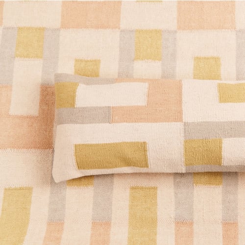 Shale Handloom Cotton Large Lumbar Pillow Cover | Pillows by Studio Variously