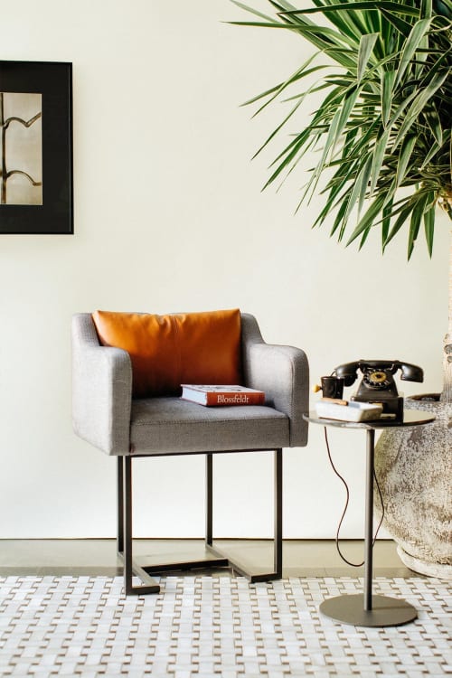 Papillonne Black Painted Metal Chair | Armchair in Chairs by LAGU