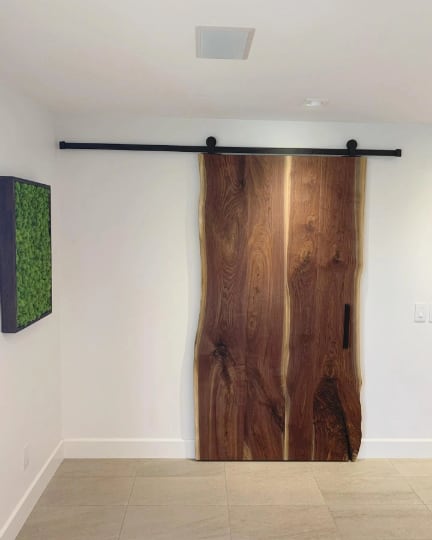 Live Edge Sliding Door | Sliding Wood Door | Furniture by TRH Furniture