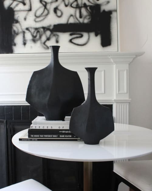 HANÈ in Black - Ceramic Vessel | Vases & Vessels by Beverly Morrison - Sculptor