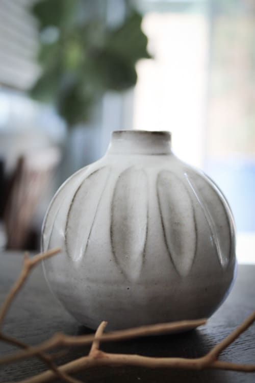 Wee bud vase in stoneware | Vases & Vessels by Orange Peel Pottery