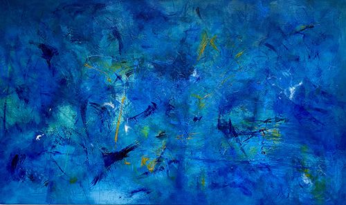 Calming Seas Vibrant Acrylic Abstract Painting | Oil And Acrylic Painting in Paintings by Strokes by Red - Red (Linda Harrison)