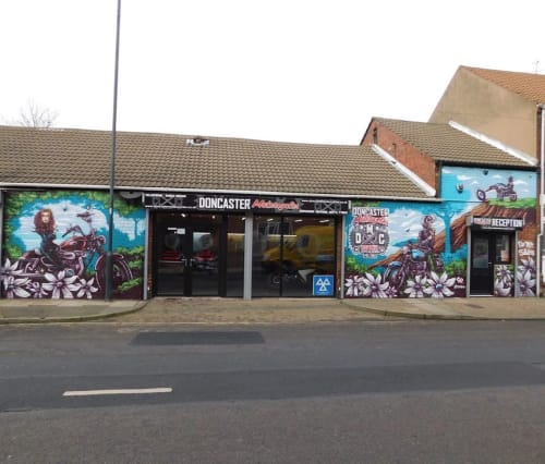 mural (motorcycle) | Street Murals by Keith Hopewell | Doncaster Motorcycles in Doncaster