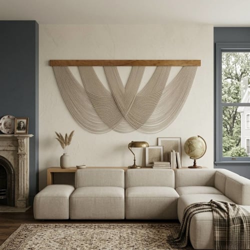 VEIL No.1 Extra Large Modern Macrame Wall Hanging & Fiber Ar | Wall Hangings by Puvor