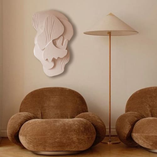 Minimalistic Style Wall Sculpture, Plaster Wall Art | Sculptures by Vaiva Art Atelier