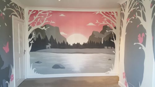 baby girl nursery murals