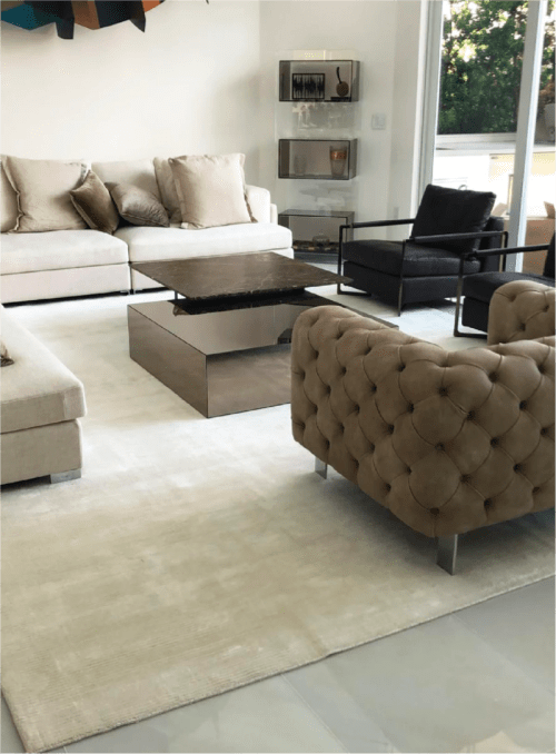 Handmade Area Rug, Breeze design [ white ] | Rugs by KAYMANTA