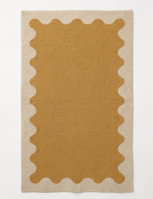 Handwoven Woolen Yellow Runner Rug | Rugs by Evergreen Carpets