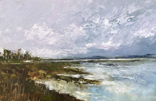 The Land Between - Coastal Painting | Oil And Acrylic Painting in Paintings by Filomena Booth Fine Art