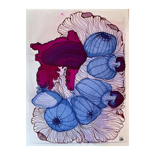 Crone - Original Ink Painting | Paintings by Kelly Watson