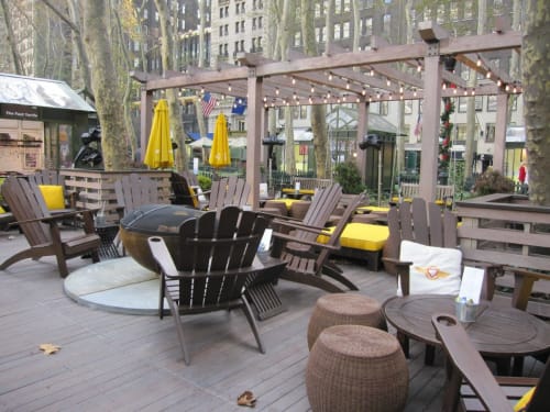 Big Bowl O’ Zen firebowl | Fireplaces by Rachael Que Vargas | Fever-Tree Porch at Bryant Park in New York