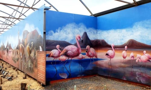 Lama Land & Flamingos | Murals by JAY.MT | Cactus Country in Strathmerton
