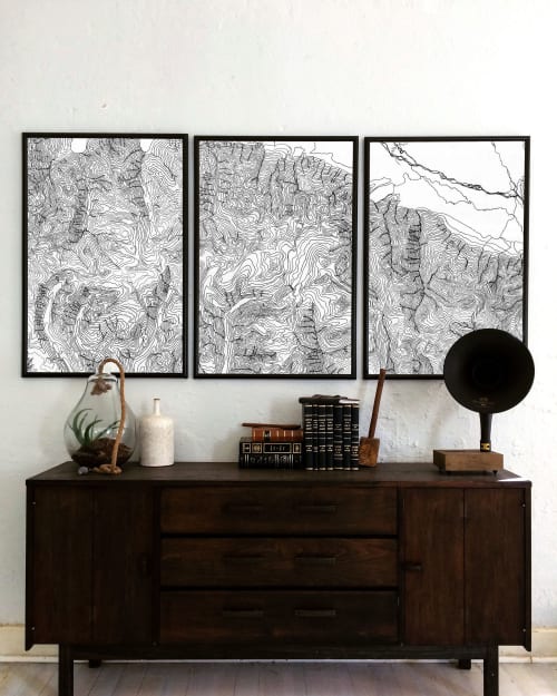 Topographical Map of the Grand Tetons | Prints by Erik Linton