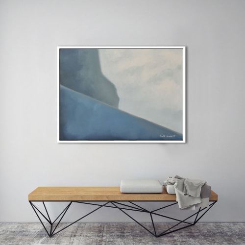 "Abstract Ocean Cliff" I Modern Landscape Framed Giclée | Paintings by ART + ALCHEMY By Nicolette Atelier