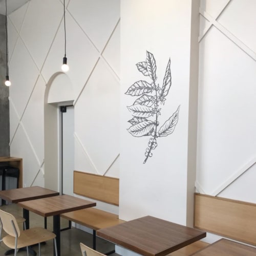 Interior Mural | Murals by Top Notch Signs | Rose Park Roasters in Long Beach
