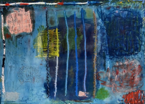 Enchanted Blues Abstract Painting by Marcus Bacher | Paintings by Marcus Bacher Studio