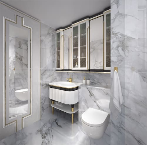 Lavish bathroom in Marble | Interior Design by Egle Mieliauskiene