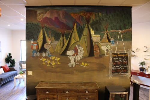 Thanksgiving with Snoopy | Murals by Zephyr Studios | Simone B. Salon in Agoura Hills