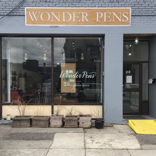 Wordmark & Window sign | Signage by Christopher Rouleau | Wonder Pens in Toronto