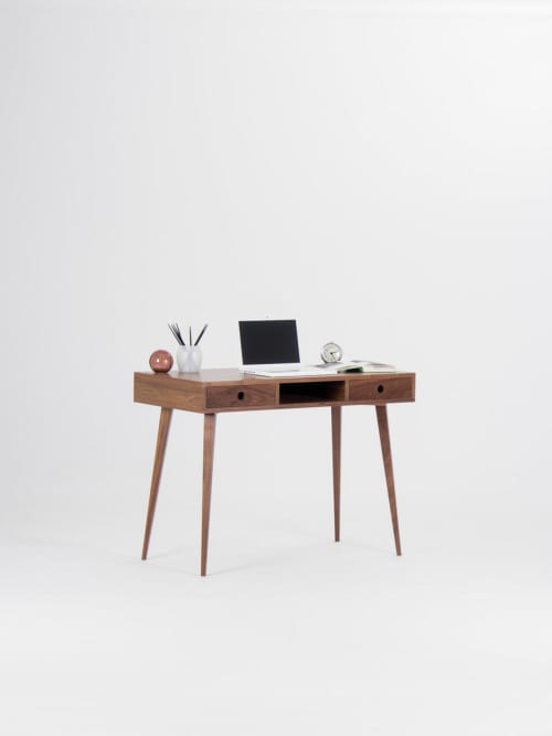 Walnut desk with drawers, bureau with storage | Furniture by Mo Woodwork | Stalowa Wola in Stalowa Wola
