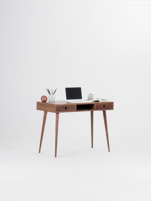 HEIM - Walnut desk with drawers, bureau with storage | Tables by Mo Woodwork | Stalowa Wola in Stalowa Wola