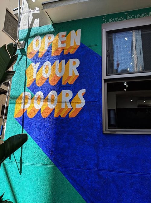 Open Your Doors | Street Murals by Survival Techniques | Park Gallery in Chiyoda City