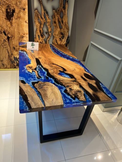 dining room table, epoxy table, ocean epoxy table | Tables by Brave Wood