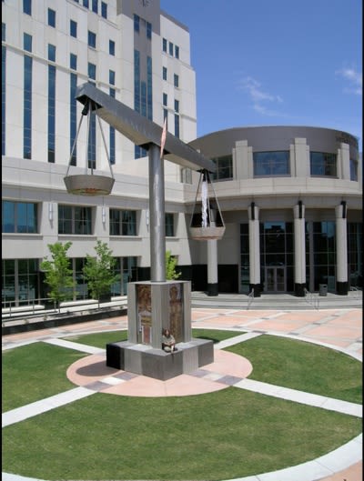 Scales of Justice | Public Sculptures by Evelyn Rosenberg | Bernalillo County Metropolitan Court in Albuquerque