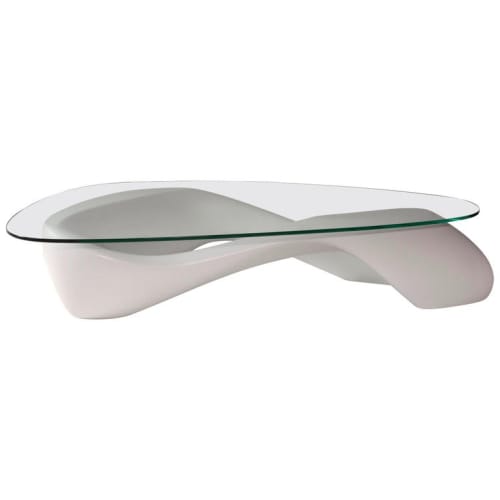 Amorph Lust Coffee Table White with Organic Glass | Tables by Amorph