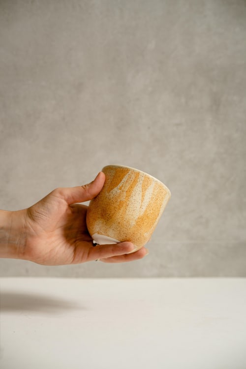 Beige Stoneware Coffee Tumbler | Drinkware by Creating Comfort Lab