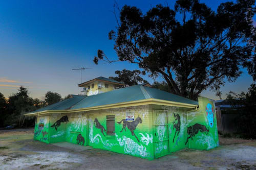 Past and Present | Street Murals by Creature Creature | Lagoon Reserve in Port Melbourne