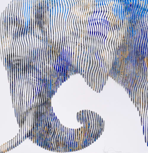 the most inspiring and the most majestic animal elephant | Oil And Acrylic Painting in Paintings by Virginie SCHROEDER