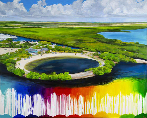 Bayfront Lagoon | Oil And Acrylic Painting in Paintings by Keith Doles | Ambar Trail in Homestead