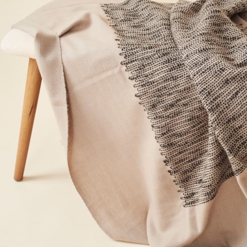 Flo Brown Handloom Merino Throw | Linens & Bedding by Studio Variously