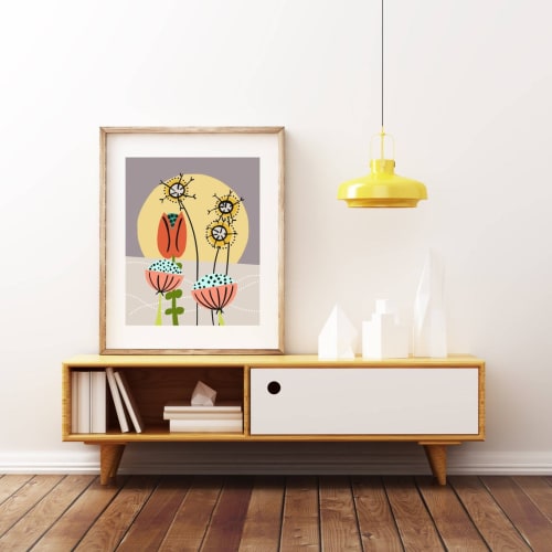Stay Gold - Mid Century Botanical Print | Paintings by Birdsong Prints